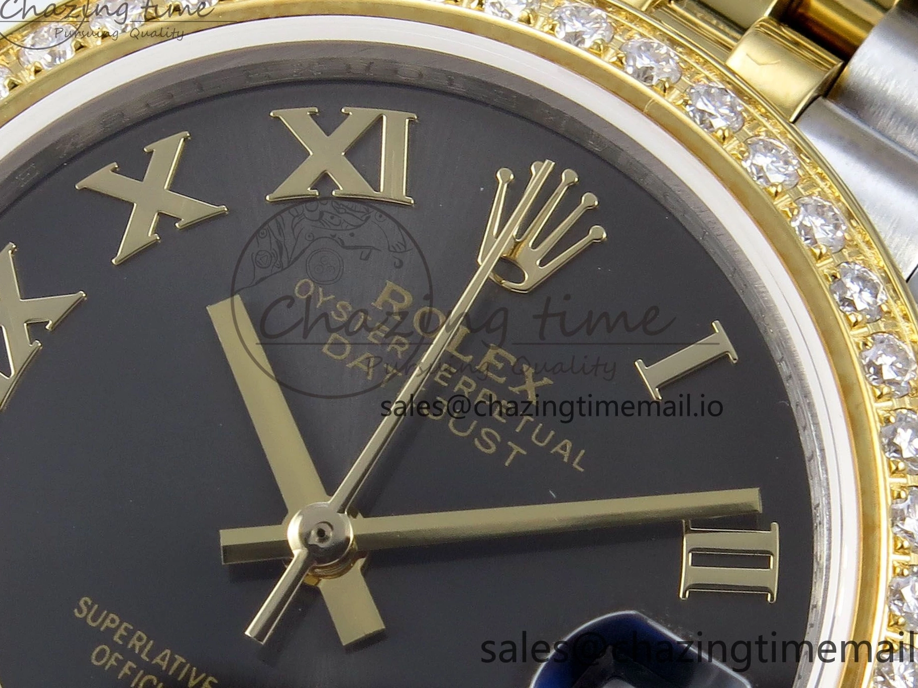 on SS YG DateJust 904L Steel Roman Jubilee Edition Diamonds HZ2236 Bracelet JARF 278383RBR Dial 1:1 Gray Best 31 0404